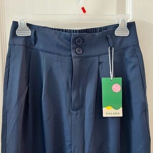 Halara Navy Blue High-Waisted Trouser Pants NWT